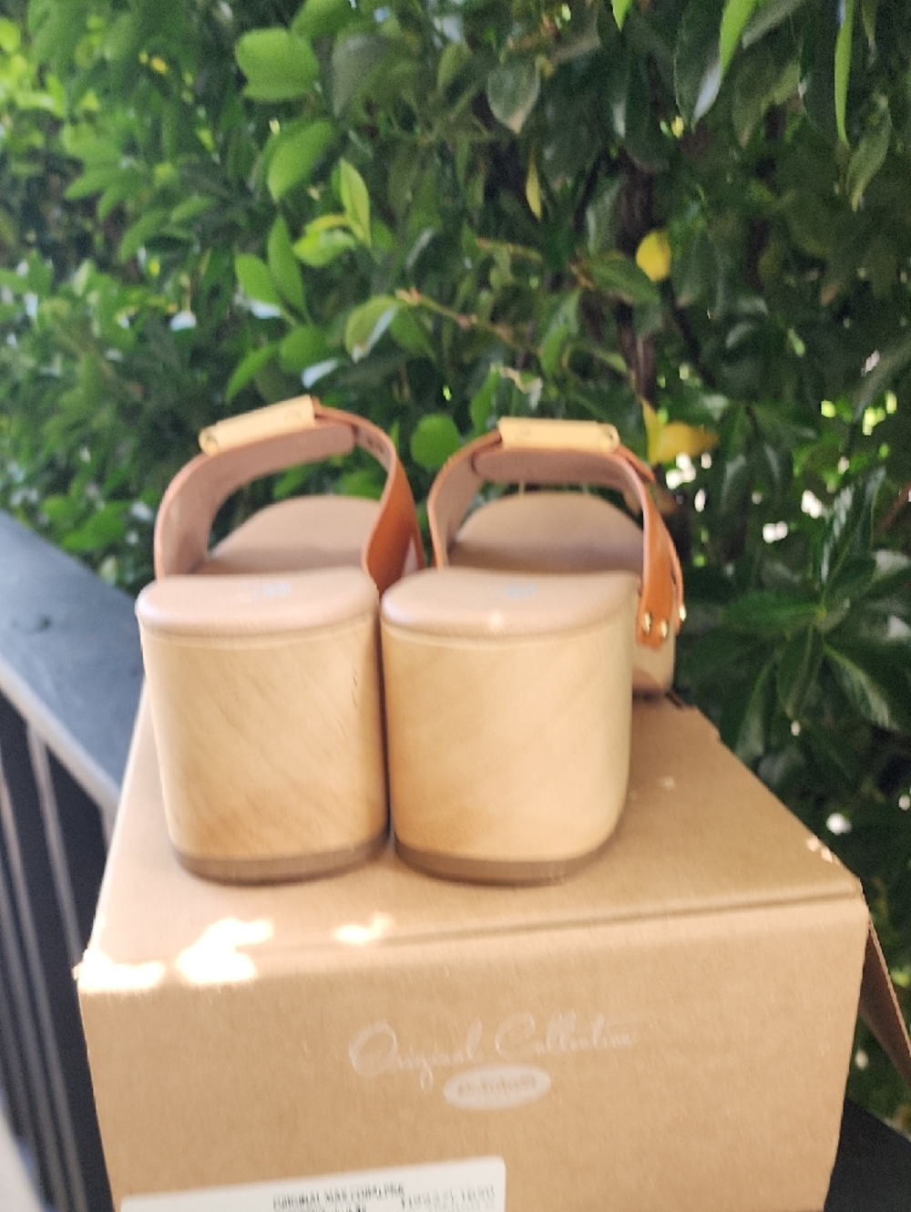 Dr. Scholl's Orange Leather Platform Clogs - Picture 4 of 9
